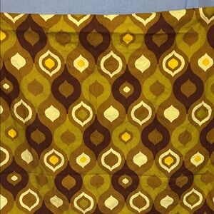 Retro Patterned curtain Fabric in Brown and Yellow 68x 32 inches